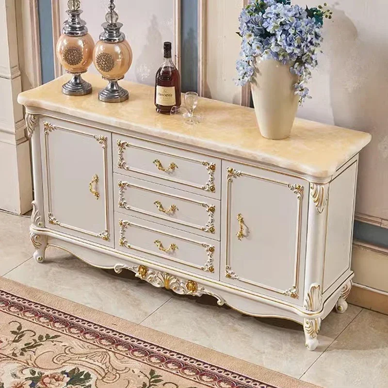 

European Luxury Living Room Cabinet Modern Simple Solid Wood Kitchen Lockers American Shelf Home Furniture Armoires Salon FYLC