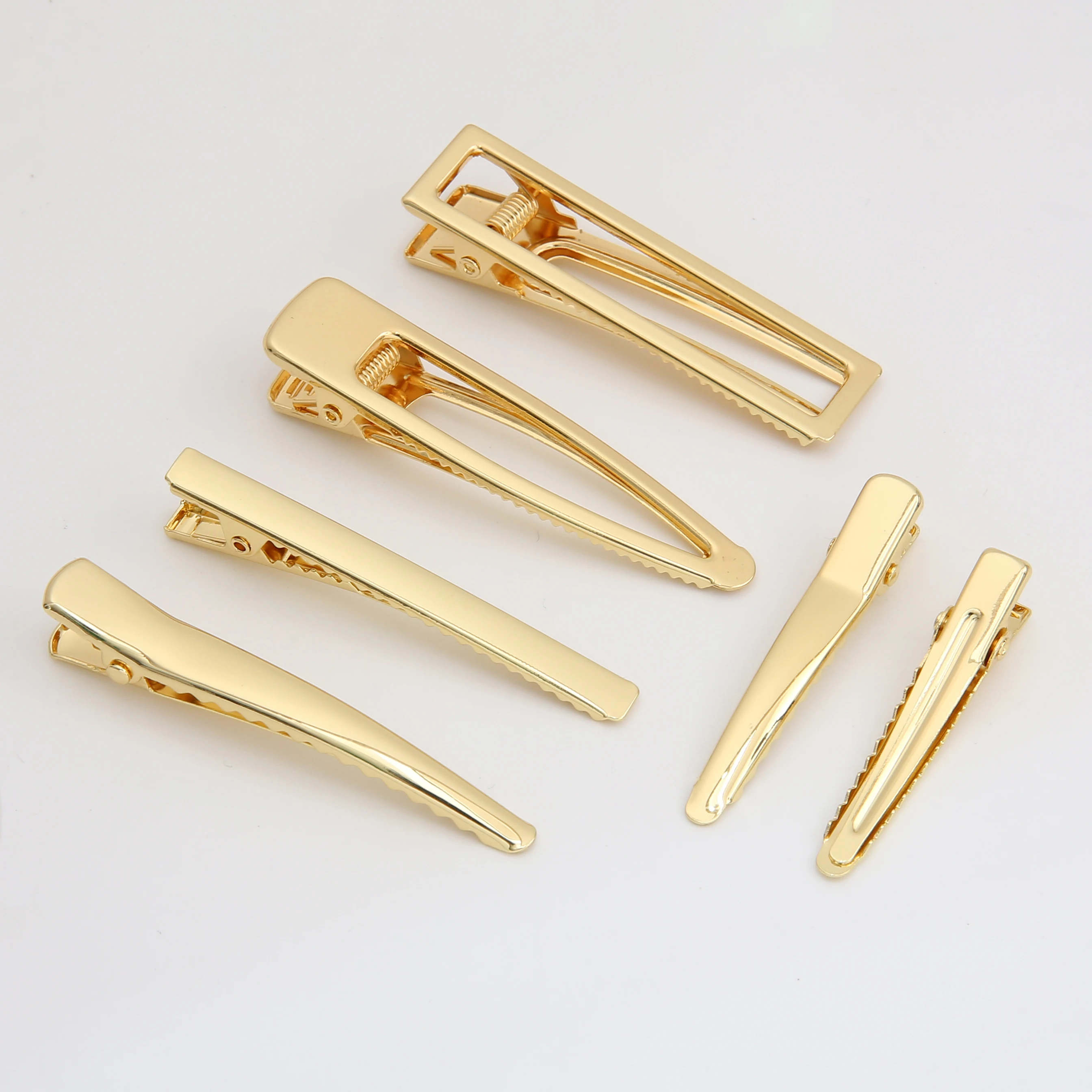 1-2ชิ้น14K คลิปหนีบผมเหล็กชุบทองฐานเปล่าการตั้งค่าสำหรับผู้หญิงสาวทำด้วยมือเครื่องประดับทำมือเครื่องประดับ