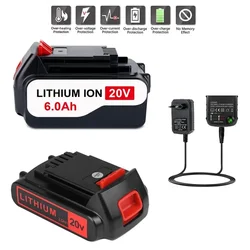 For BLACK & DECKER LBX20 20V 2.5/6.0Ah Li-ion Rechargeable Battery Replacement LB20 BL2018 LBXR20 Power Cordless Tool Battery