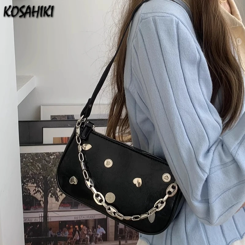 

Роскошный дизайн, модные сказочные женские сумки, корейские универсальные шикарные сумки на плечо с цепочкой, 2025 Y2k, эстетичная офисная женская сумка подмышками