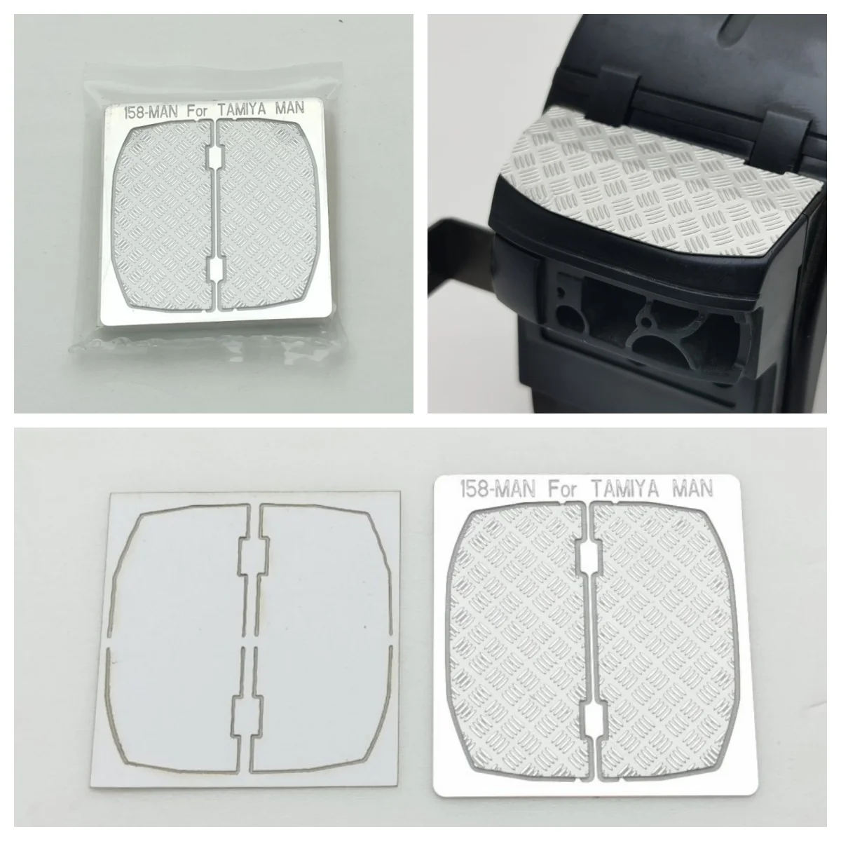 Metal Taillight Anti-skid Board Plate for Tamiya 1/14 RC Truck MAN TGX 56325 Upgrade Accessories