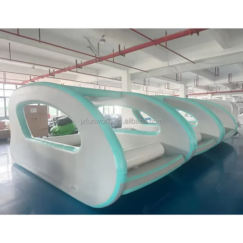 Best Selling Durable Inflatable Catamaran Boat Floating Pontoon Boat Inflatable Yacht Houseboat for Lake