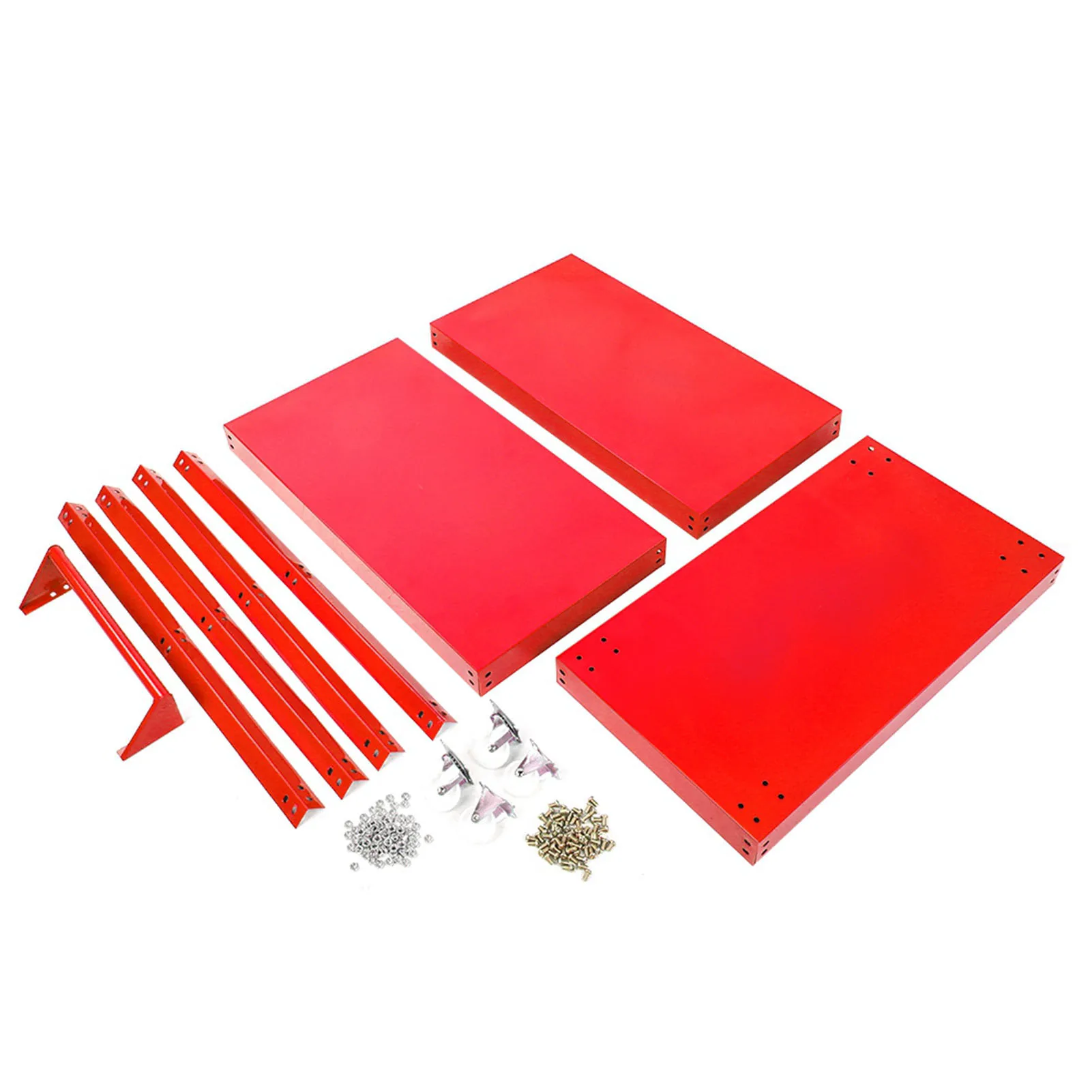 

3-х уровневая многофункциональная тележка для хранения инструментов для гаража в мастерской — красный цвет — зарубежный склад