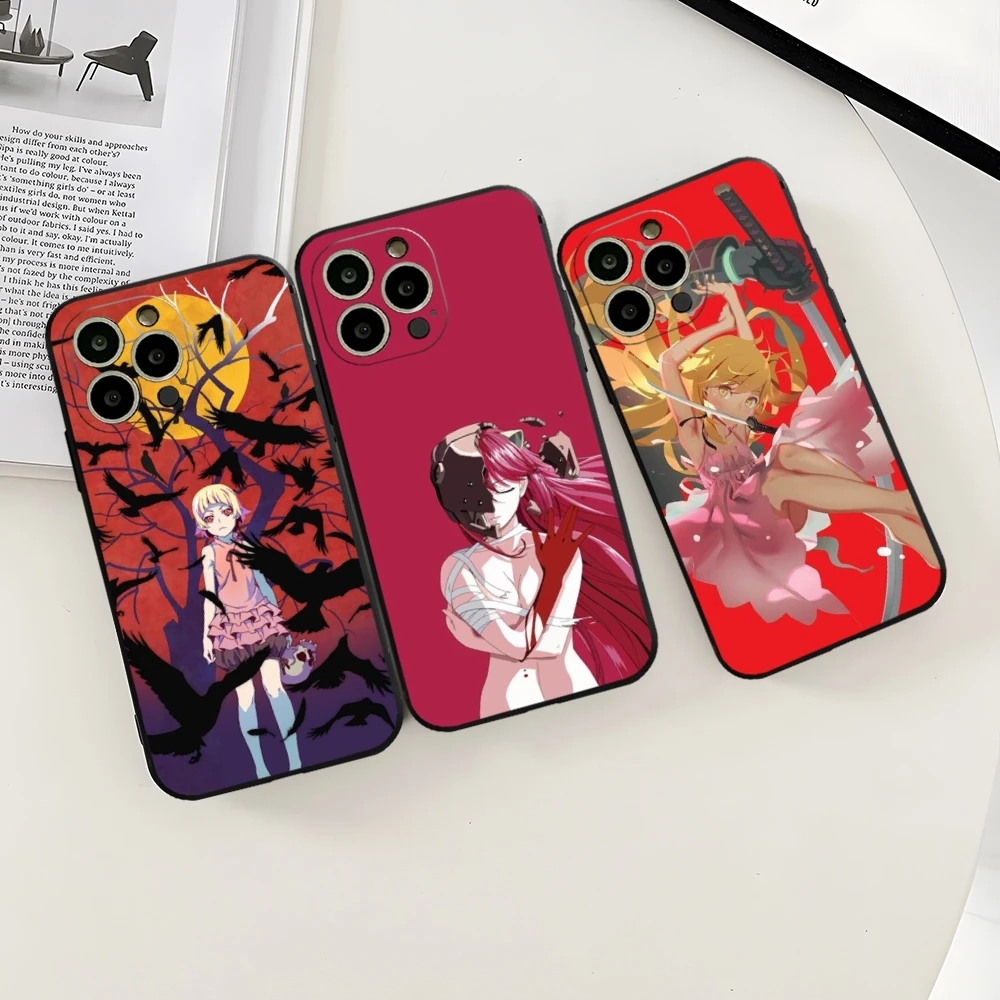 M-Monogatari Series Anime Phone Case for iphone 13 15 16ProMax 11 14 12 Pro Xs Max Mini Xr X 7 8 Plus Shell Coque