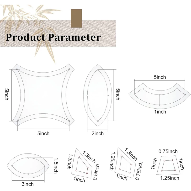 7 Shapes Double Wedding Ring Acrylic Quilting Template Transparent Acrylic Quilting Templates Rulers 2.5mm Thick for Woodworking view 2
