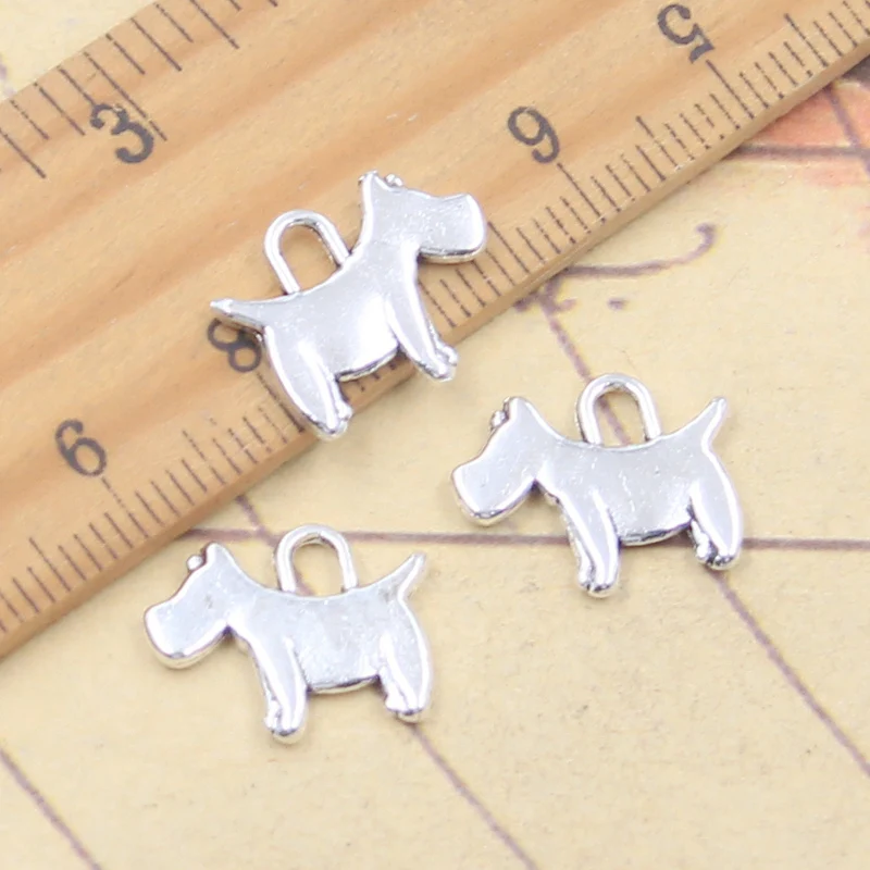 40pcs Charms Scotty Dog 15x12mm Tibetan Pendants Crafts Making Findings Handmade Antique Jewelry DIY For Necklace