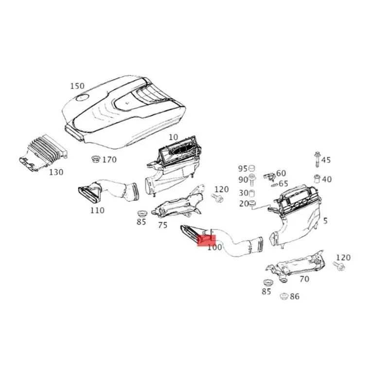 High-Quality Right Side Engine Air Intake Hose Pipe A6420947897 For S-Class W222 X222 S350 2013-2014 Car Air Line