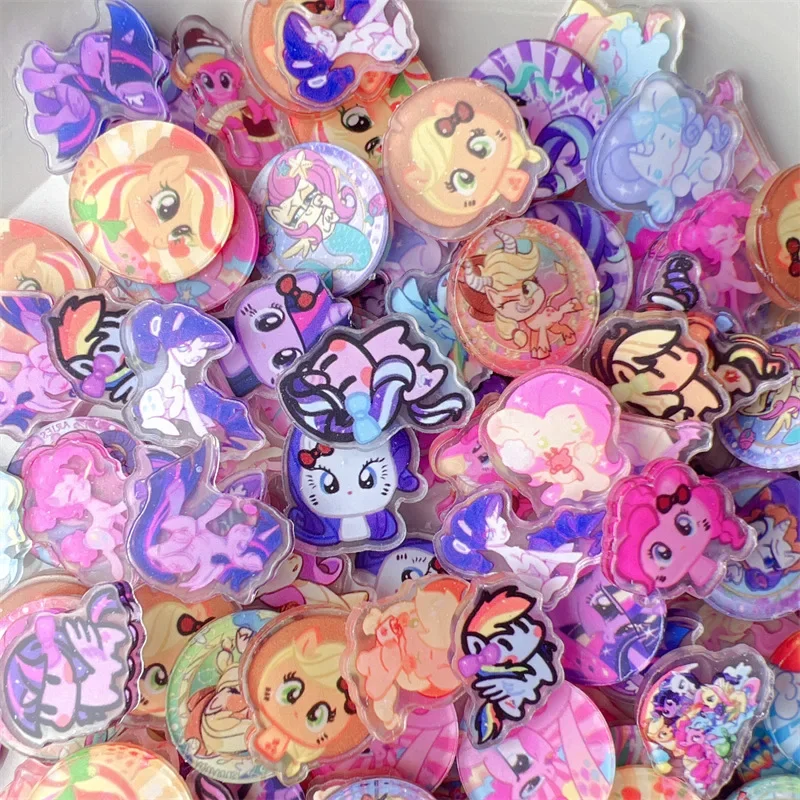 Cartoon Anime Peripheral My Little Pony Acrylic UV Printing Pinkie Pie Thick Double-layer Sheet Handmade DIY Cute Accessories