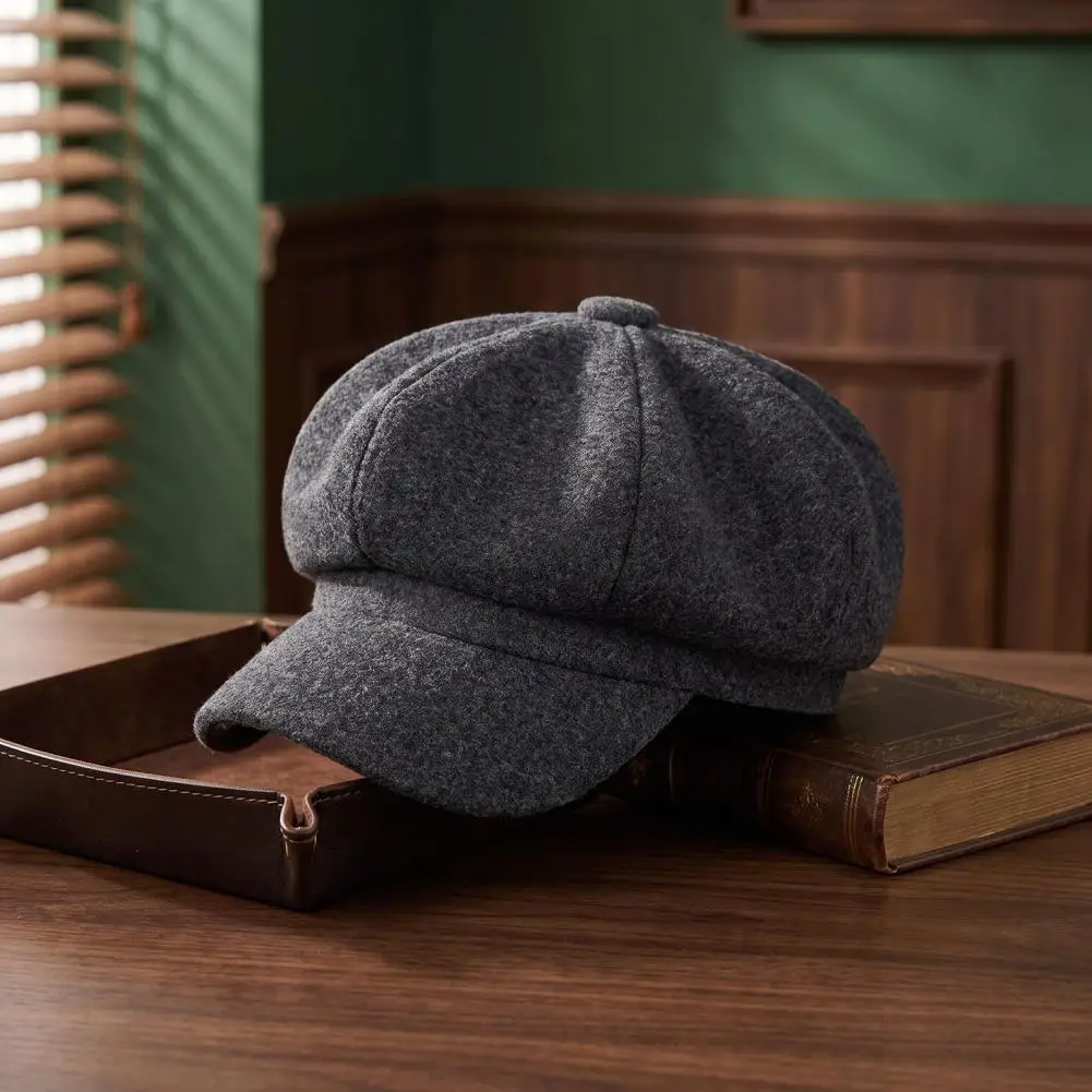 Trendy Accessories for Travel Winter Warm Newsboy Hat Vintage Wool Baker Cabbie Cap Fashionable Pageboy Beret for Fall Street