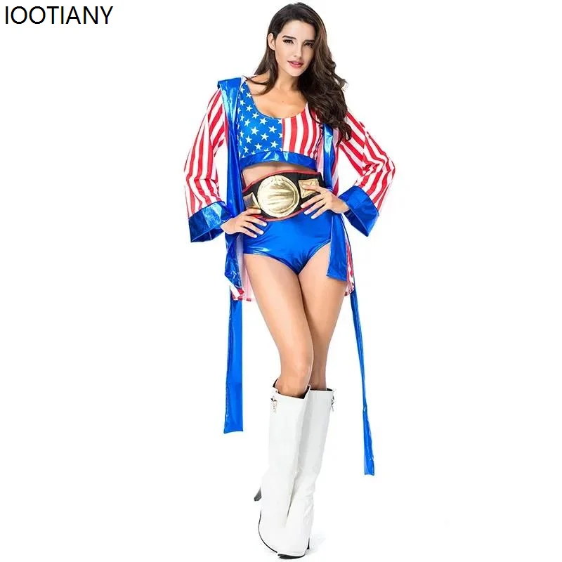 

European American Sexy Girl Nightclub Dance Party Carnival Female Boxing Champion Boxer Performance Cosplay Costumes