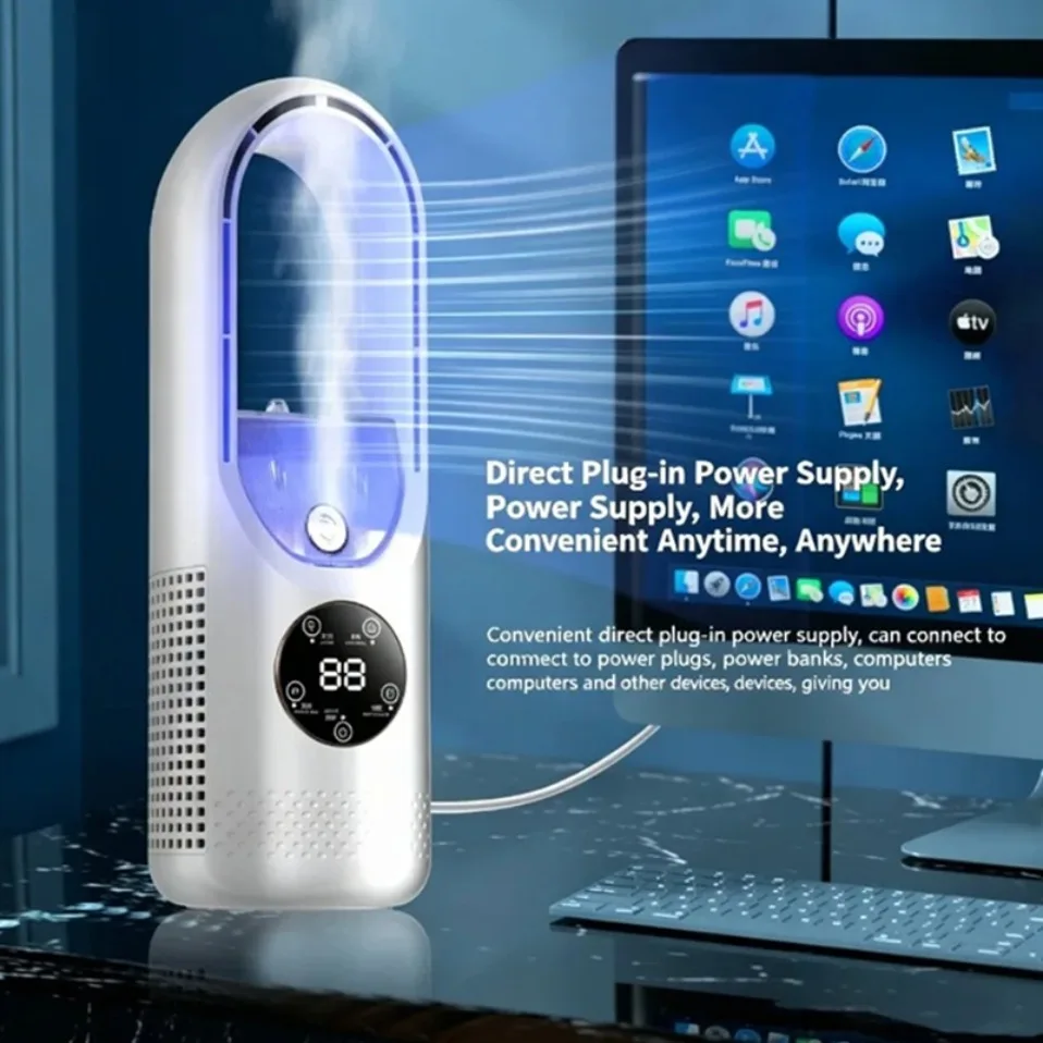 Mini Air Cooler 3 In 1 Portable Desktop Mist Cooling Fan Hum