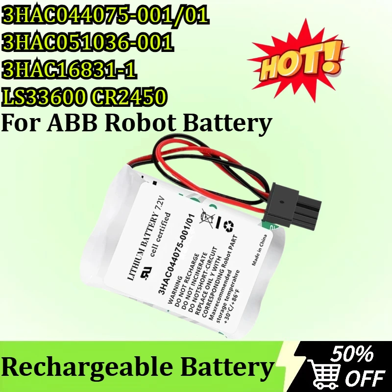 

New for ABB 3HAC044075-001/01 3HAC051036-001 IRB120 3HAC16831-1 LS33600 CR2450 C1 SMB Robot Battery