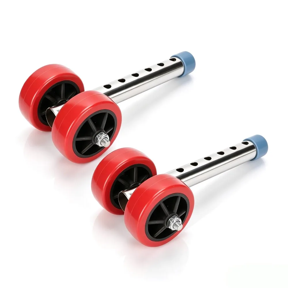 Height Adjustable Walker Wheels Aluminum Alloy Easy Install Rollator Replacement Wheels Universal Fit Rubber Wheel