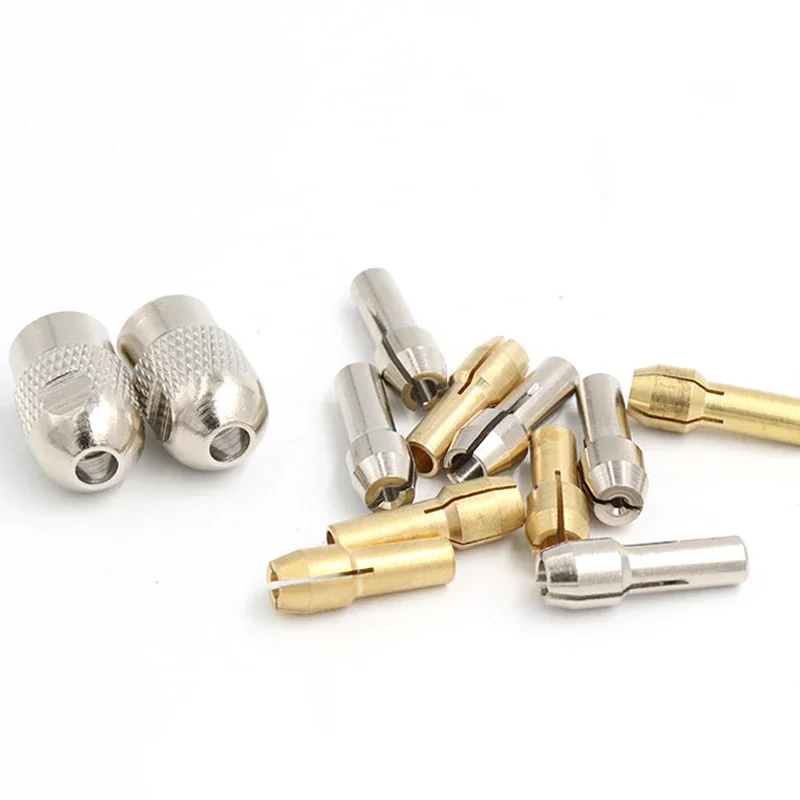 2pcs 1.0-3.2mm Mini Drill Chuck Quick M7/M8*0.75mm Nut Change Keyless Drill Bit Chuck Adapter Holder Clamp Fixing Device Tools