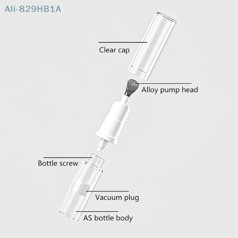 زجاجة كريم العين بدون هواء برأس معدني ، حاوية بلاستيكية فاخرة ، أداة تثبيت مسطحة ، 5 10 15
