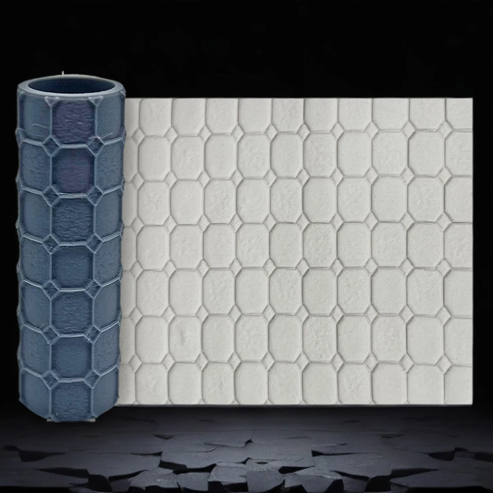 3D Printed Texture Roller For Wargaming Base Clay Polymer Building Walls Or Floors