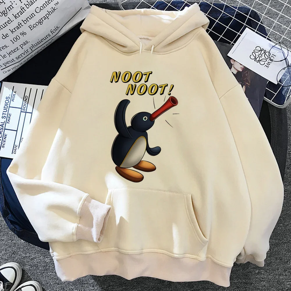 Hoodies Cartoon Pingu Anime Kawaii Women\'s Y2k Casual Print Sweatshirt Autumn Winter Lazy Style Loose Hoodie Fashion Clothing