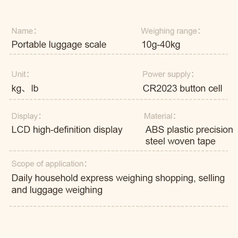 Spindle Shape Electronic Luggage Scale Portable kg/Ib Travel Weighing Scale High Precision LCD Display Digital Hanging Scales