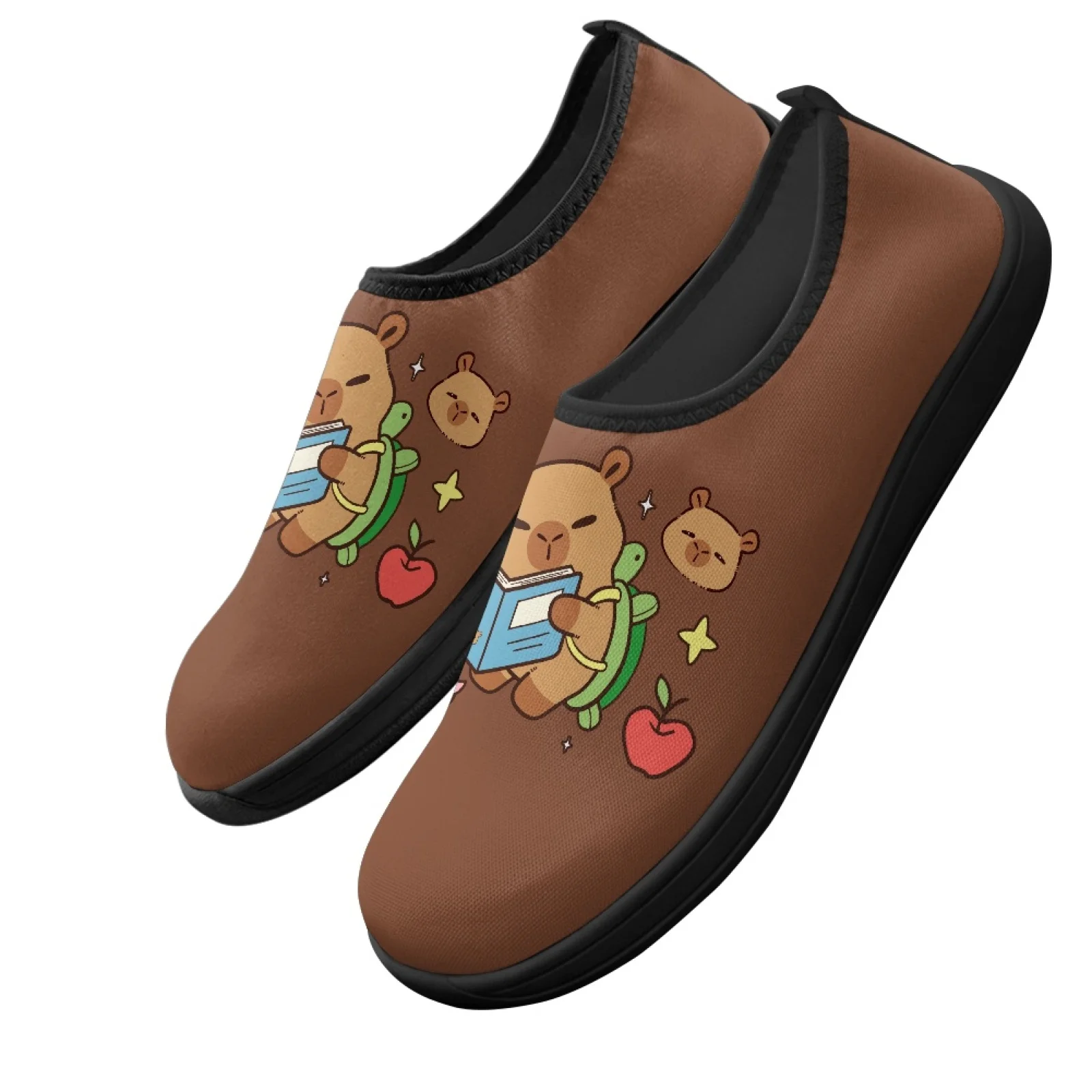 PENSTROLL Cute Bear Reading Non Slip Casual Shoes for Men for Wide Feet Humen Polyester & EVA Flats Zero Drop Walking Sneakers