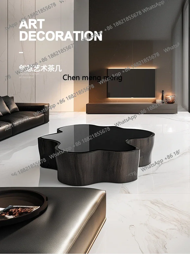 이탈리아 불규칙한 원목 커피 테이블 하이센스 모던 미니멀리스트 홈 거실, 커피 테이블 테이블 H