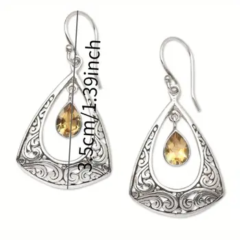 波希米亞民族風鏤空雕刻圖案吊墜耳環,女士復古休閒女孩派對首飾禮品配件 8 最佳銷售 嬉皮士耳環 - №2