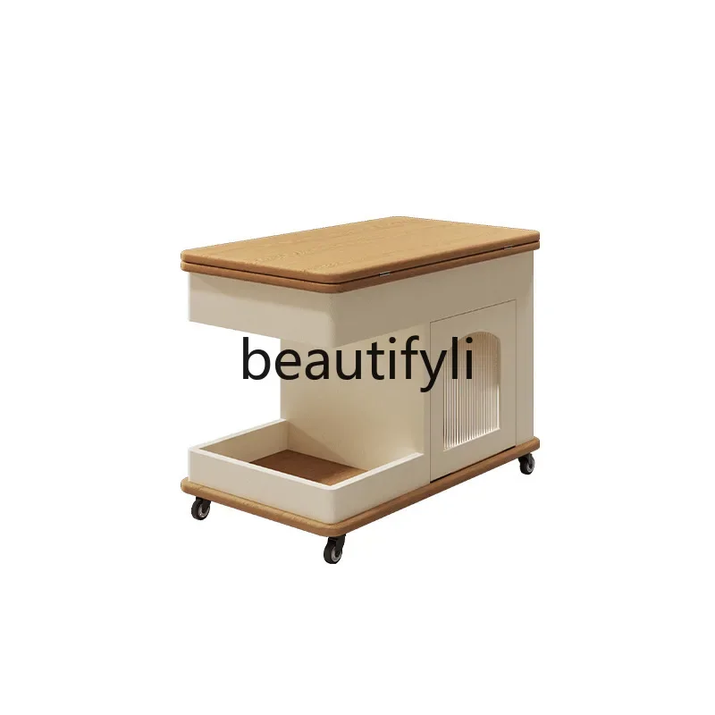 C53 المنقولة طاولة القهوة القابلة للطي أريكة طاولة جانبية غرفة المعيشة قابل للتعديل عربة صغيرة طاولة شاي التخزين