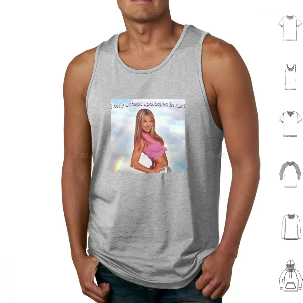 I Only Accept In Cash Tank Tops Print Cotton Shitpost Meme Hoe Thot Big Money Epic Funny