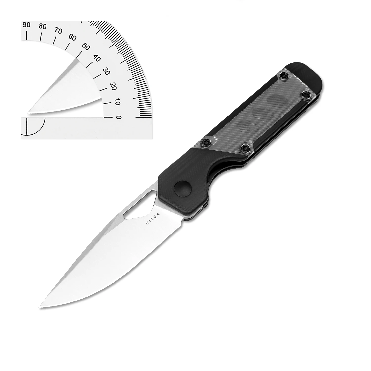 Kizer Tactical Pocket Knife Mini Militaw V3634SA3 G10+Acrylic Handle With NitroV Blade Outdoor Hunting Tools Knife