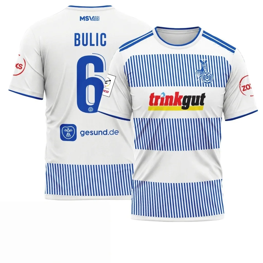 26-27 Neues MSV Duisburg Herren-Fußballtrikot, 3D-Druck, Y2K, schnelltrocknendes Freizeit-T-Shirt, geeignet als Trainingsbekleidung, passend für die ganze Familie – Detail 4