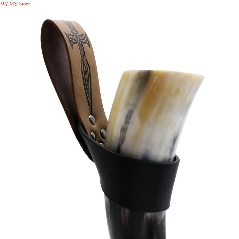 N1He Middeleeuwse PU Leather Case Historical Costume Prop Praktische re -enactmentuitrusting