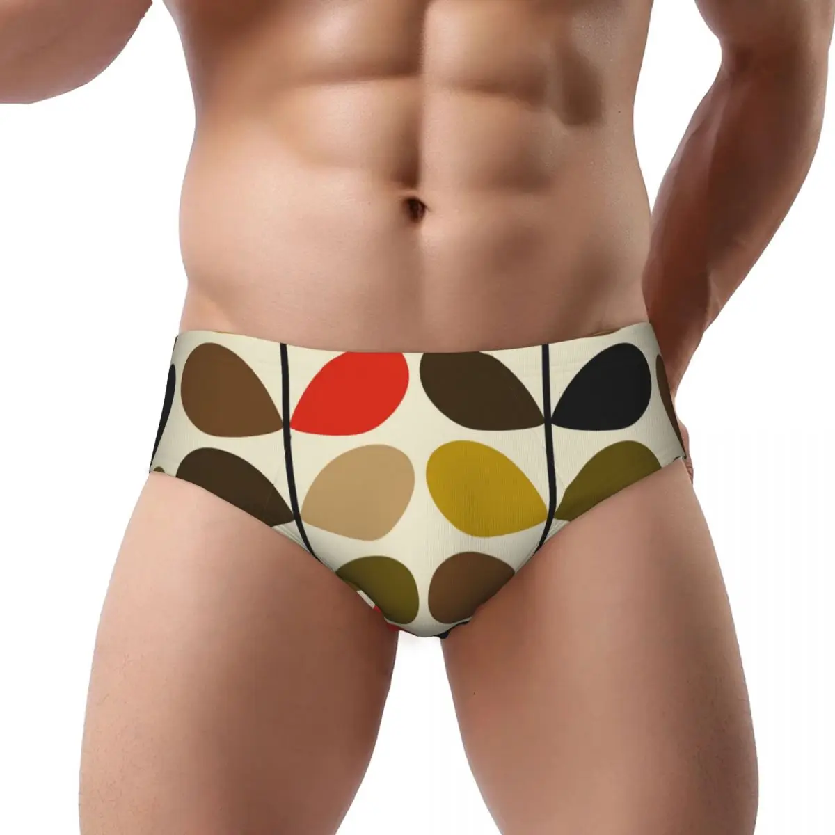 Custom Orla Kiely Flower Scandinavian Geometric Style Men's Briefs Panties Mens Breathable Underwear Underpants