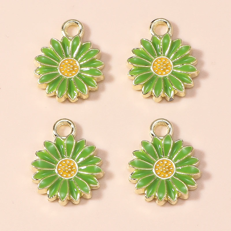 

20pcs 13x16mm Cute Colorful Enamel Sunflower Charms Pendants for Making Earrings Necklaces Bracelets DIY Crafts Jewelry Findings