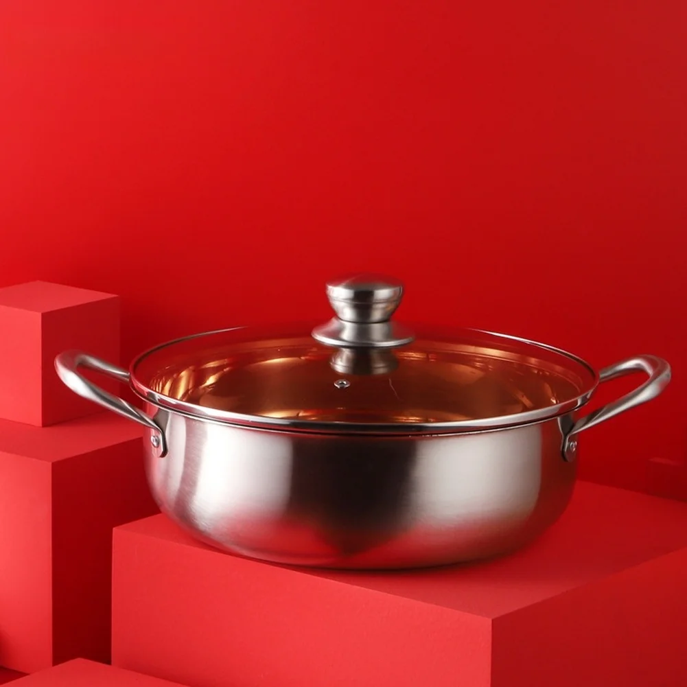 Stainless Steel Soup Pot with Lid and Double Handles Designed for Induction Performance and All Cooktop Safety