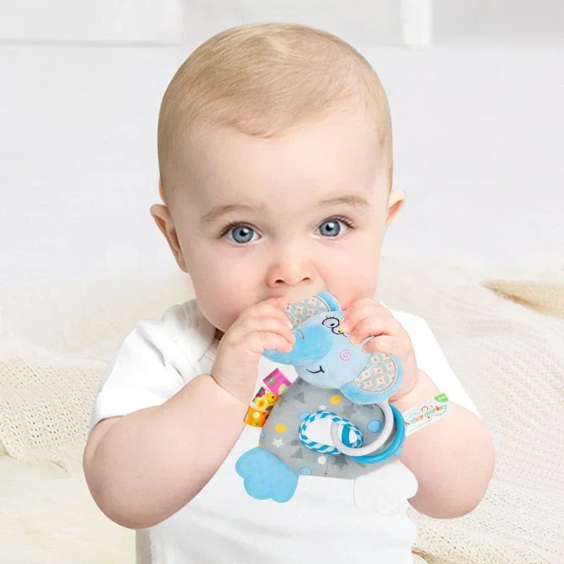 Infant Toys Handle Bell Baby Toys 0-12 Months Baby Cartoon Newborn Plush Rattle Bell Hand Toys Soft Baby Mobile Infant Bell