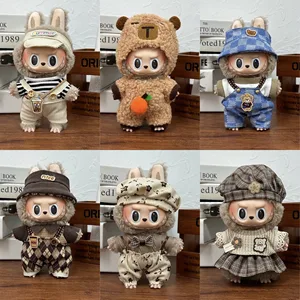 Fashion Pakaian Ropa Labubu Pakaian Pakaian Boneka Aksesoris untuk 15/17cm Labubu V2 V1 Setelan Suspender Boneka Mewah 10 collier penjualan terbaik christian dior - №