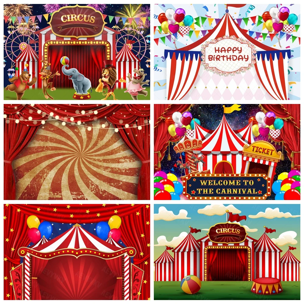 

Circus Carnival Bokeh Photography Backdrop Vinyl Clown Star Balloon Theme Kids Birthday Party Baby Shower Photo Studio Backgroun