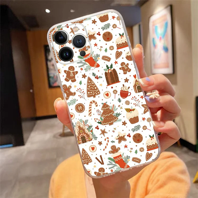 

Cartoon Cute Christmas Aesthetic Phone Case Carcasa Funda For iPhone 17 Pro Max Air 16 15 14 13 Pro Max 15 16 Pro 15Plus Case
