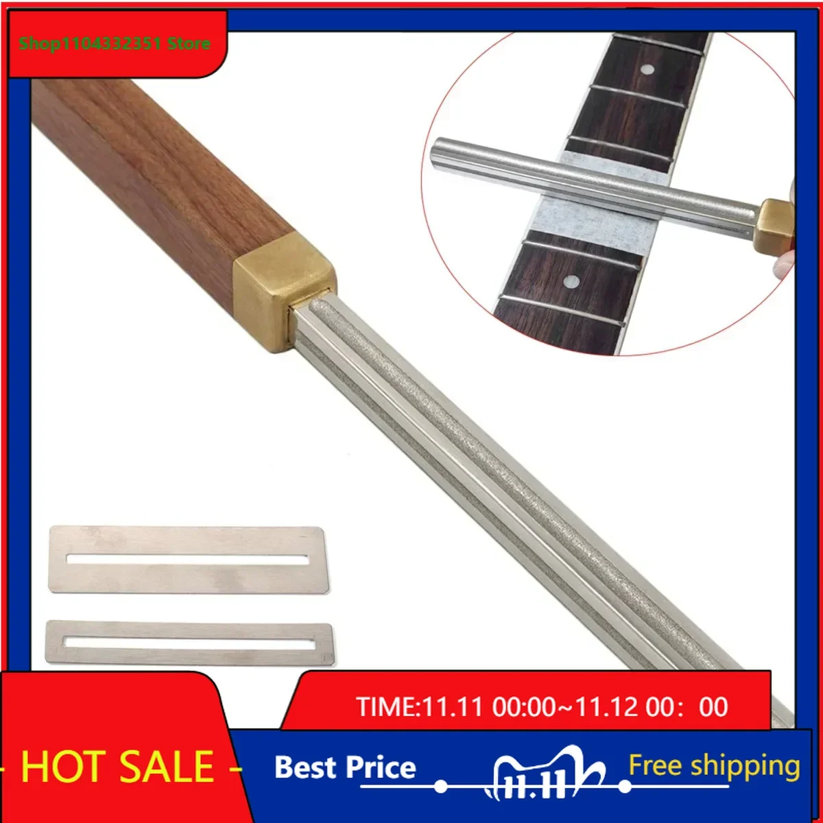

Shop Bo-Hong Store-Hot Sale-Square guitar fret file, fret edge grinding, wooden handle, four-in-one, protective gasket