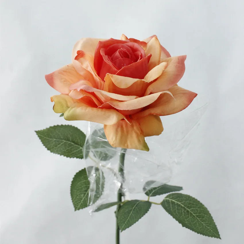 4Pcs 2 Leaf Rose Feel Moisturizing Roses Artificial Flowers Home Decoration Accessories Wedding Bouquet Party Flower Arrangement