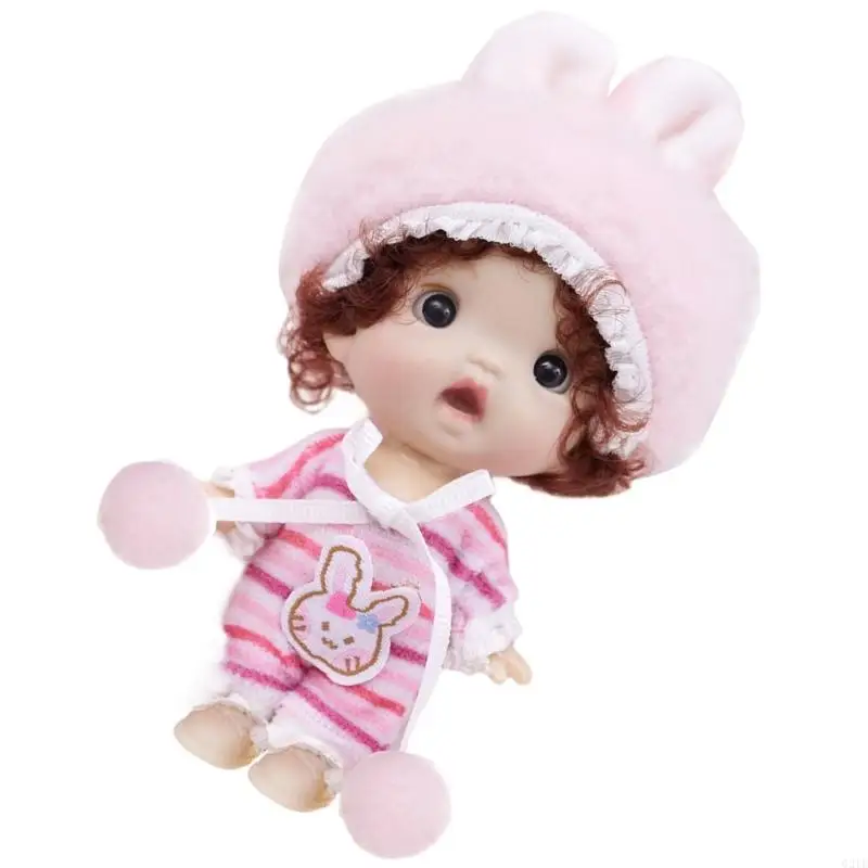 G2te realistica da 4 pollici vinils bambola da bambina con cappello da cartone animato bambino realistico giocattolo morbido per