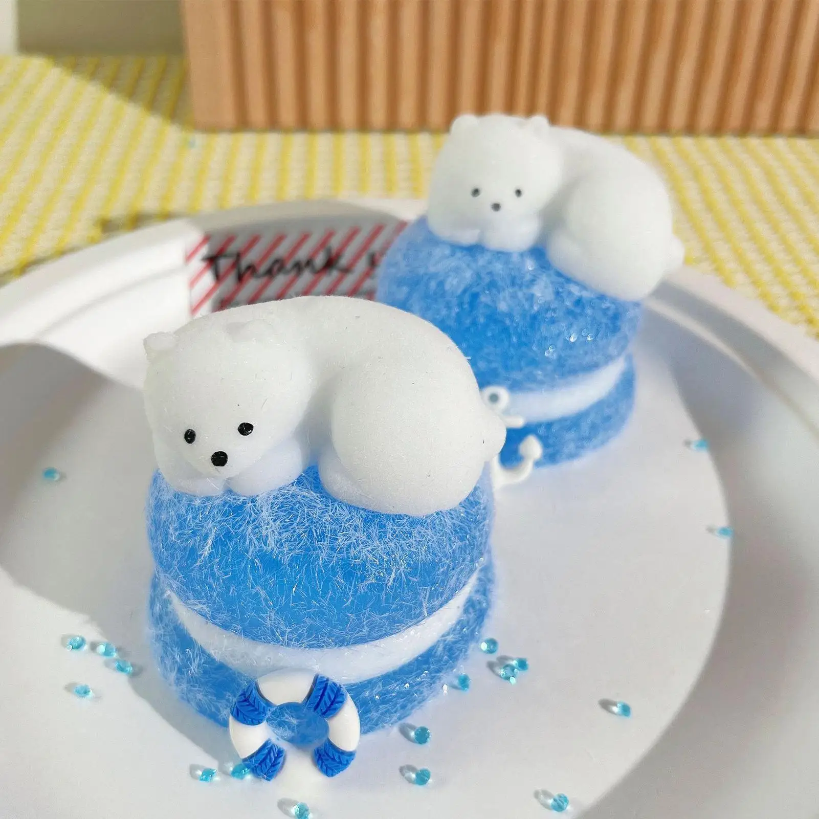 Jouet sensoriel à presser, ours polaire, Gadgets apaisants couchés sur Hamburger, jouet sensoriel pour adultes, employé d'enseignement, garçons et filles