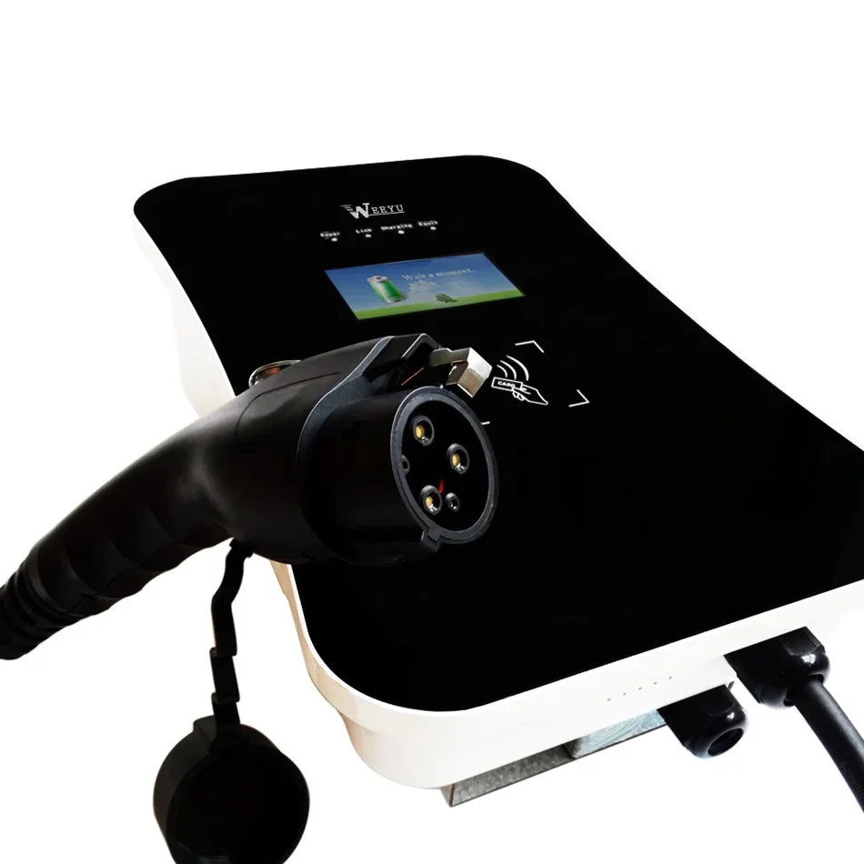 Weeyu Type 2 Wall Mounted EV Charger For E Vehicle Charging Box Station 7kw