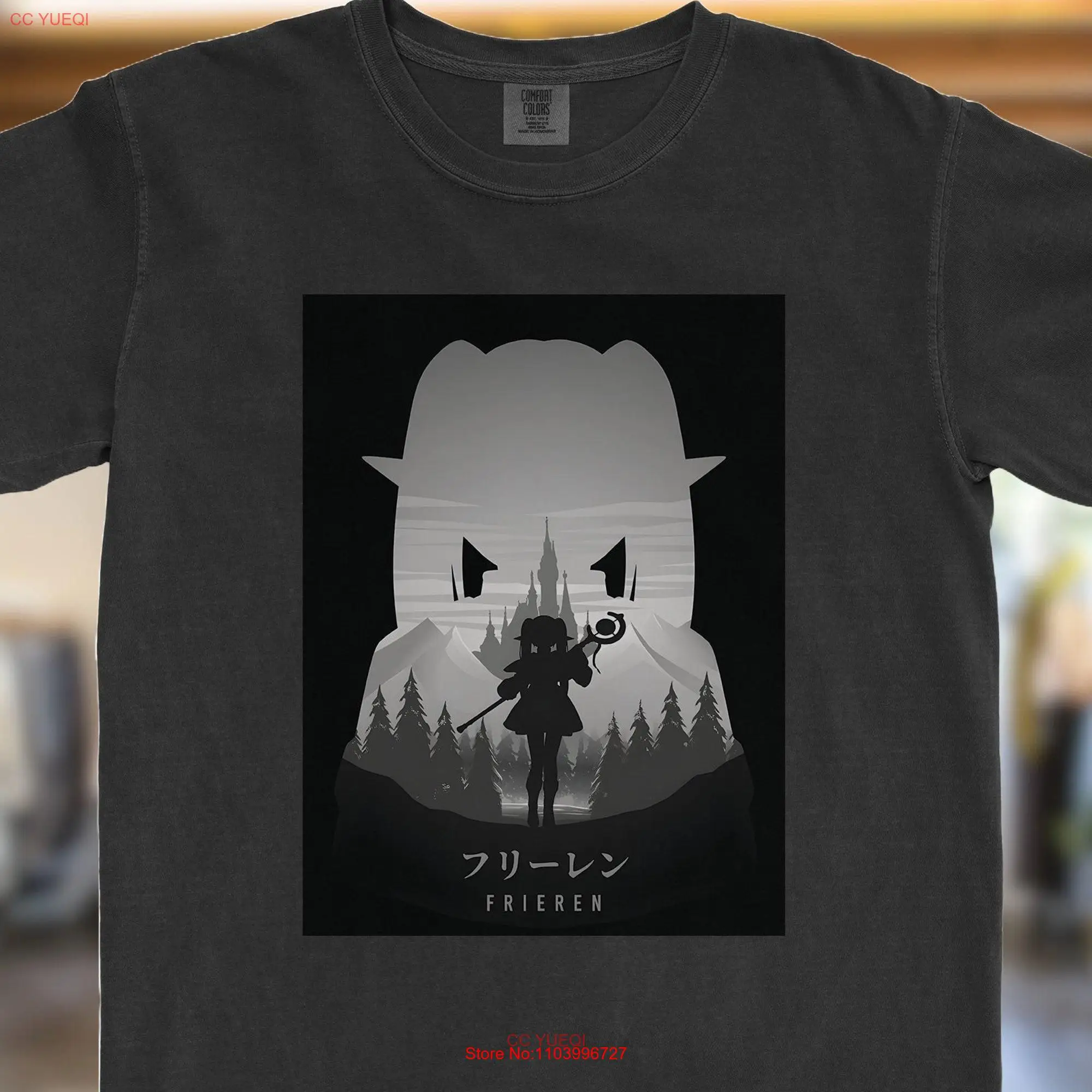 Camiseta de algodón de Anime para él, camisa de manga larga o corta, Sousou no Frieren, su sutile Merch Fern Stark Lover Popular MAL 1