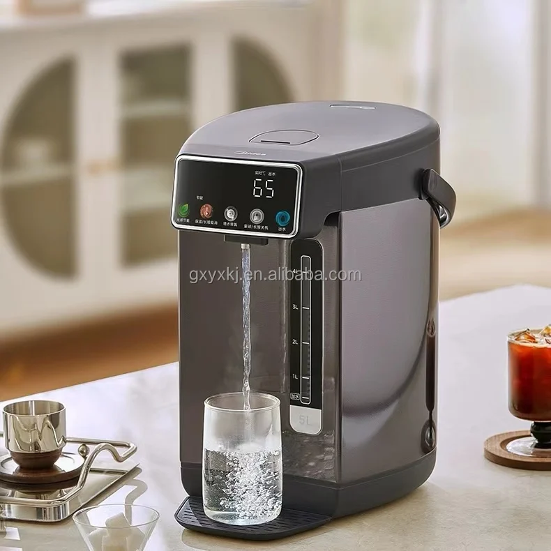 

Digital Control Midea 5L Stainless Steel Kettle Black Smart Pour Over Coffee Tea Temperature Control Electric Kettle