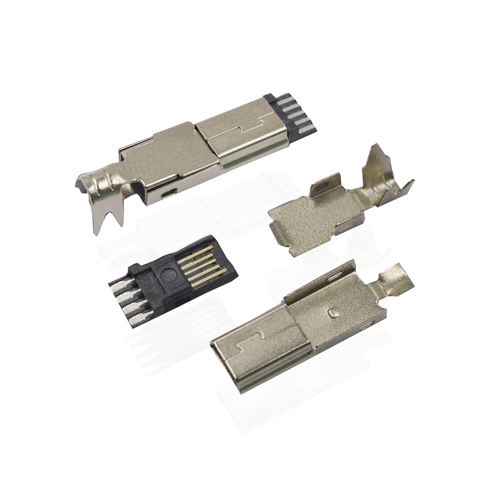 USB Plug MI-USB-5P Male Thin 5.0 Three-Piece Package 5.0 Wire Shell Plating 24H High Current USB Plug Connector 500PCS