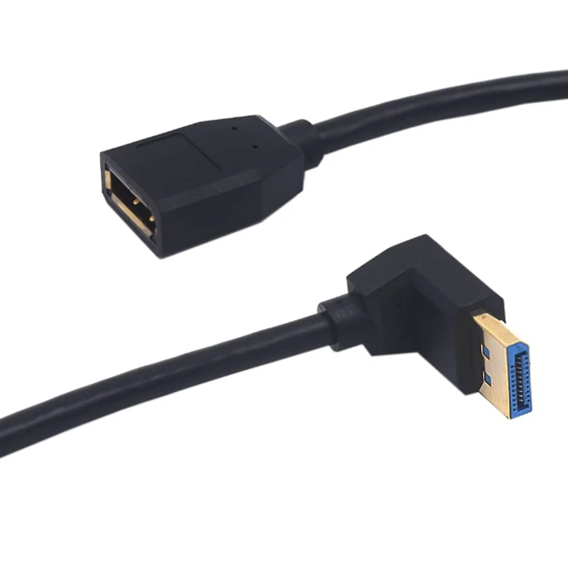 Ultra HD UHD DP 0.3m 3D Video Cable For Display Right Angle DisplayPort Version 1.4 8K 60hz Male-to-Female Extension Cable
