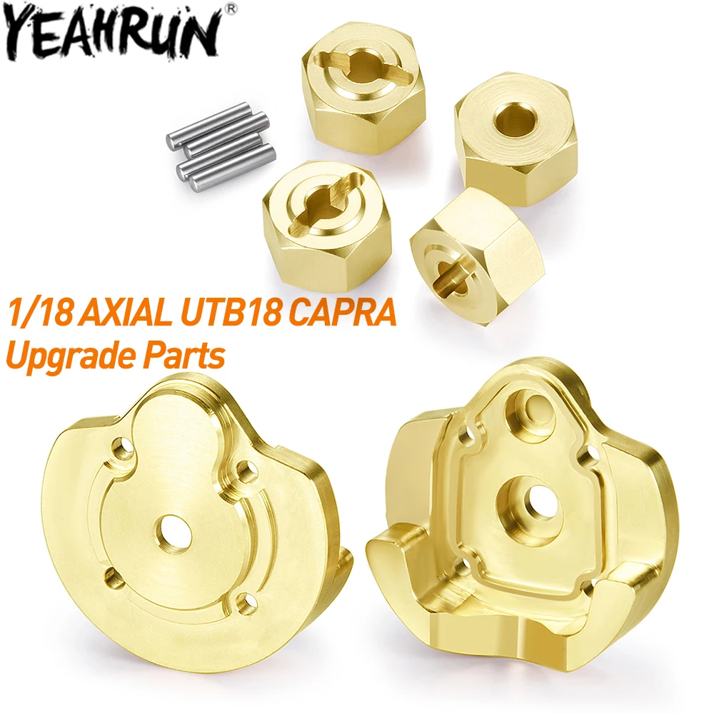 YEAHRUN Messing-Außenportalabdeckungen Gegengewicht Radsechskantadapter für Axial UTB18 Capra 1/18 Unlimited Trail Buggy Upgrade-Teile
