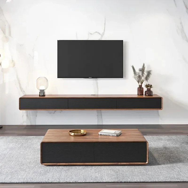 

Show Luxury Wall Tv Stands Retro Solid Wood Nordic Floating Tv Table Suspended Luxury Muebles Para El Hogar Hotel Furniture