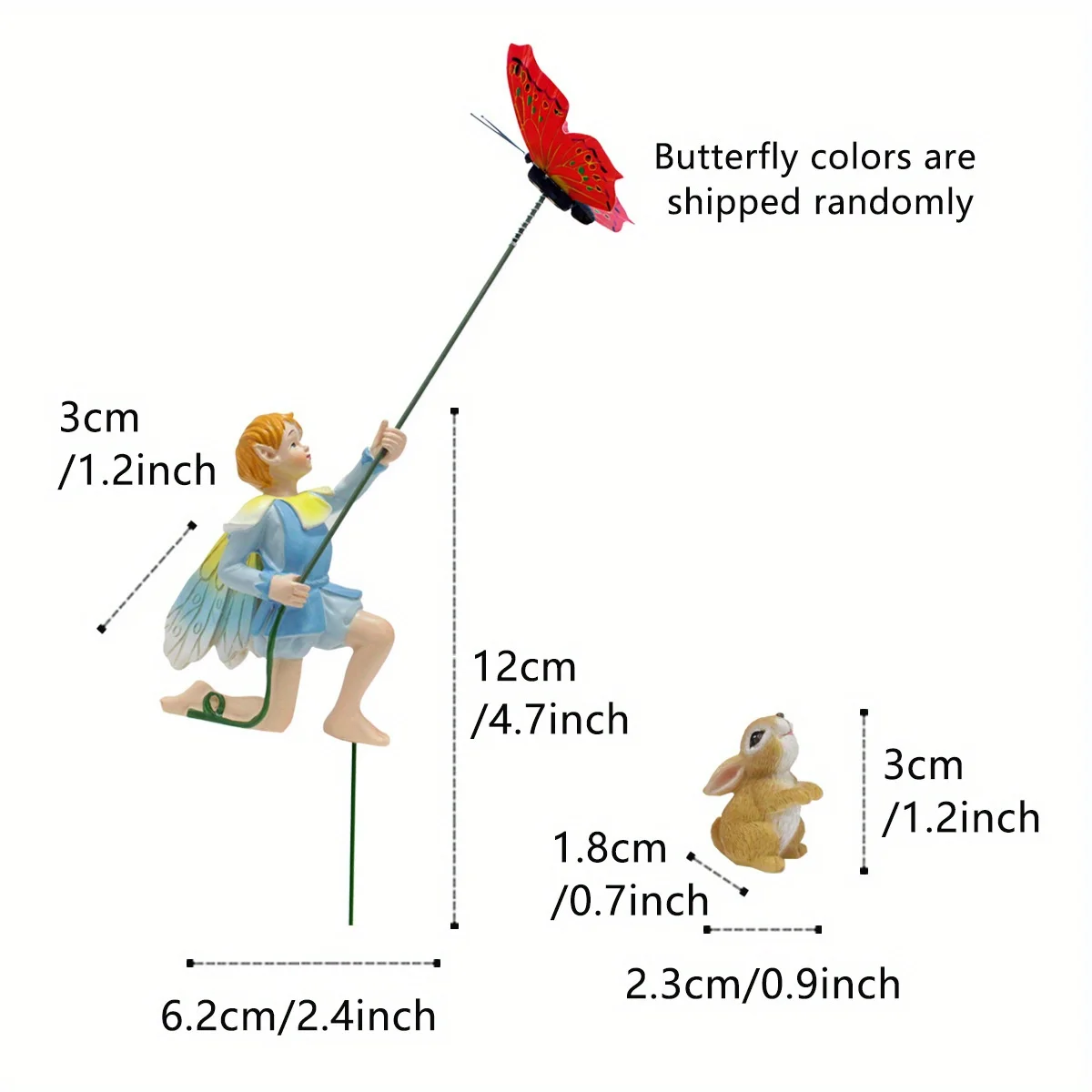 المناظر الطبيعية الصغيرة فراشة الجنية اناء للزهور شرفة الديكور في الهواء الطلق فناء الراتنج زخرفة