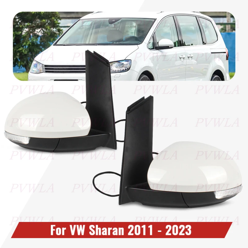 

6PIN White Painted Power Adjust Rear Mirror Assembly For VW Sharan 2011 2012 2013 2014 2015 2016 2017 2018-2023 Car Accessories